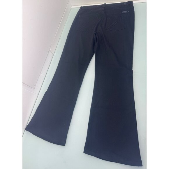 7 For All Mankind Other - 7 For All Mankind Dojo Womens Jeans 31X30 Flare Leg Black Denim Wide Leg Stretch